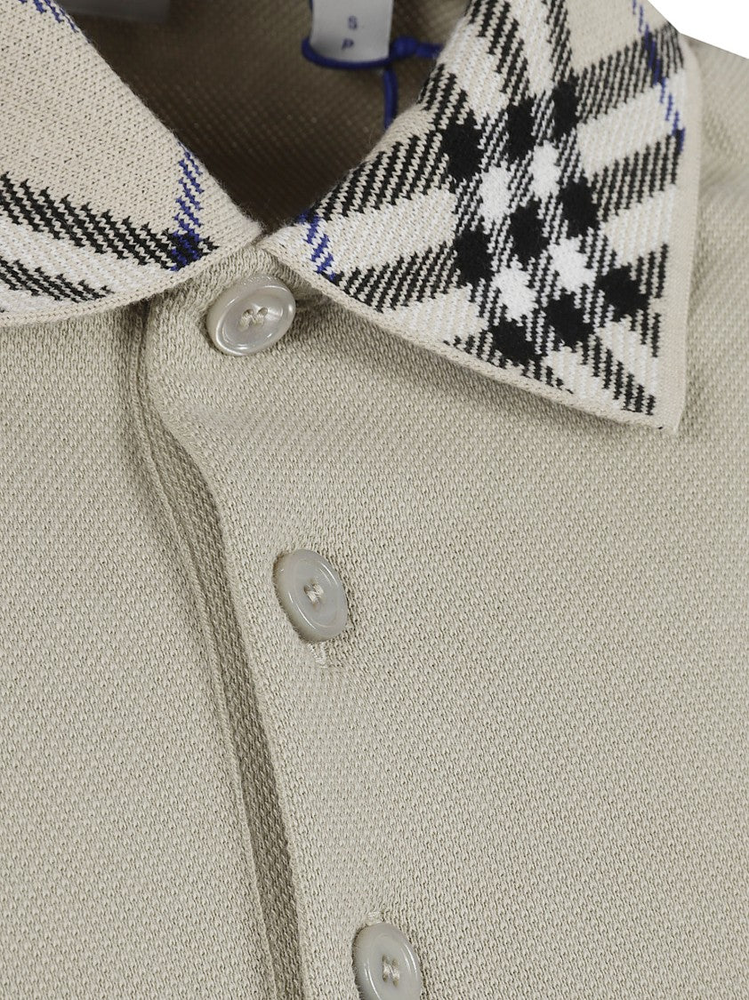 Burberry Short-Sleeve Polo Shirt With Checkered Collar