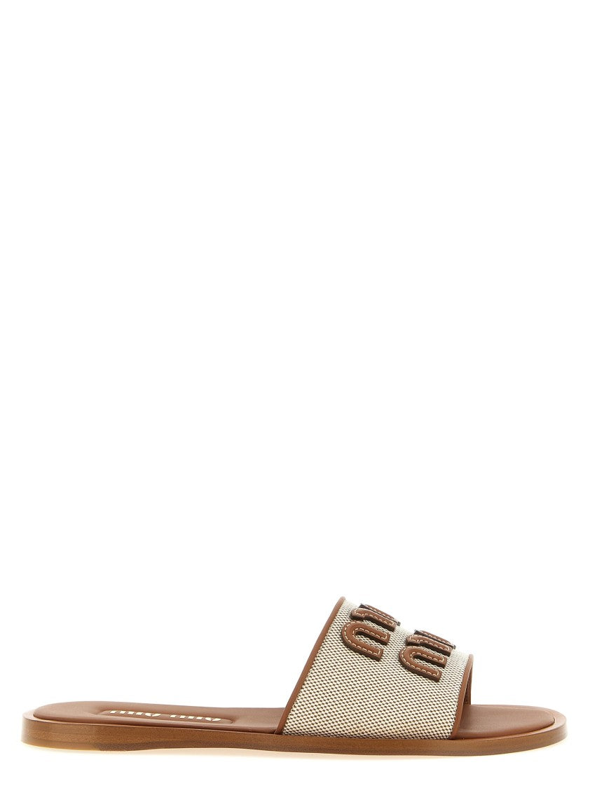 Miu Miu Logo Patch Slides