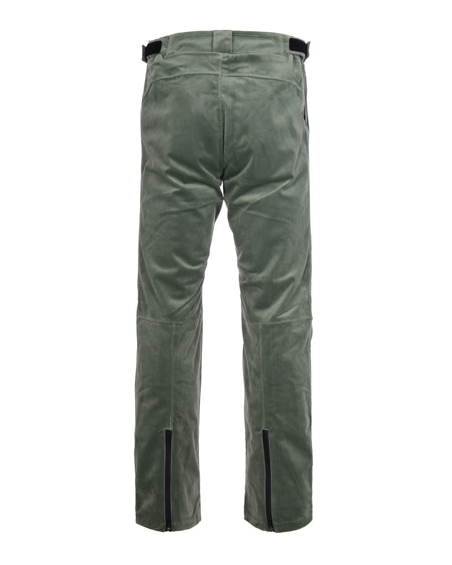 Rh+ Velvet Ivy Green Pants With Elastic Waistband
