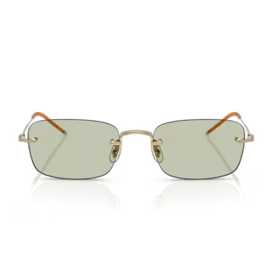 Oliver Peoples Gold Tk-10 Ov1359t Titanium Rectangular Sunglasses