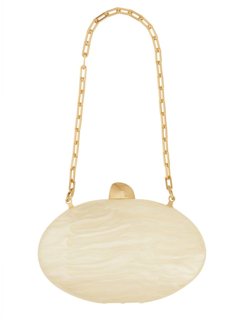 Cult Gaia Creamy Beige Acrylic Marbled Clutch
