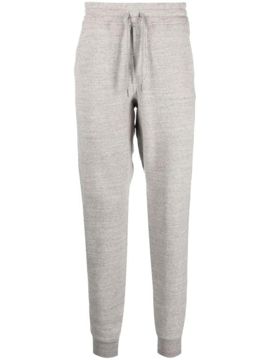 Tom Ford Heathered Grey Cotton Jogger Pants With Drawstring Waistband