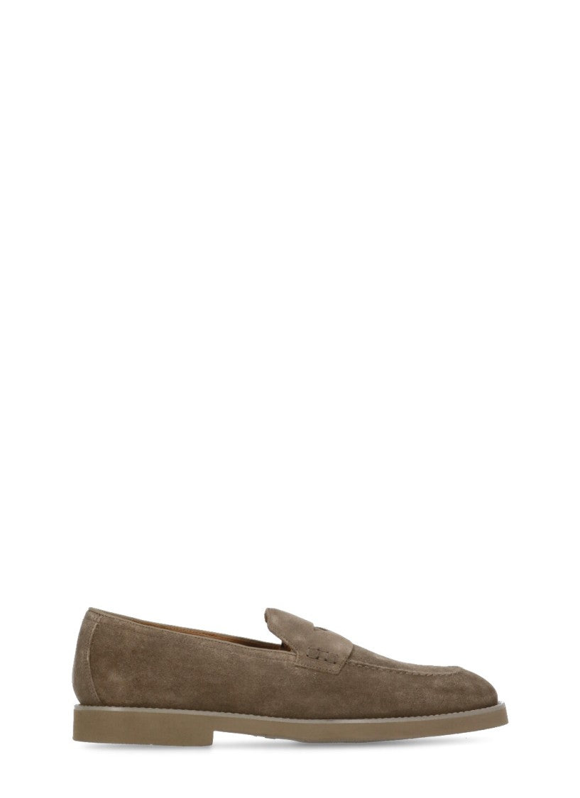 Doucal's Brown Suede Leather Loafers