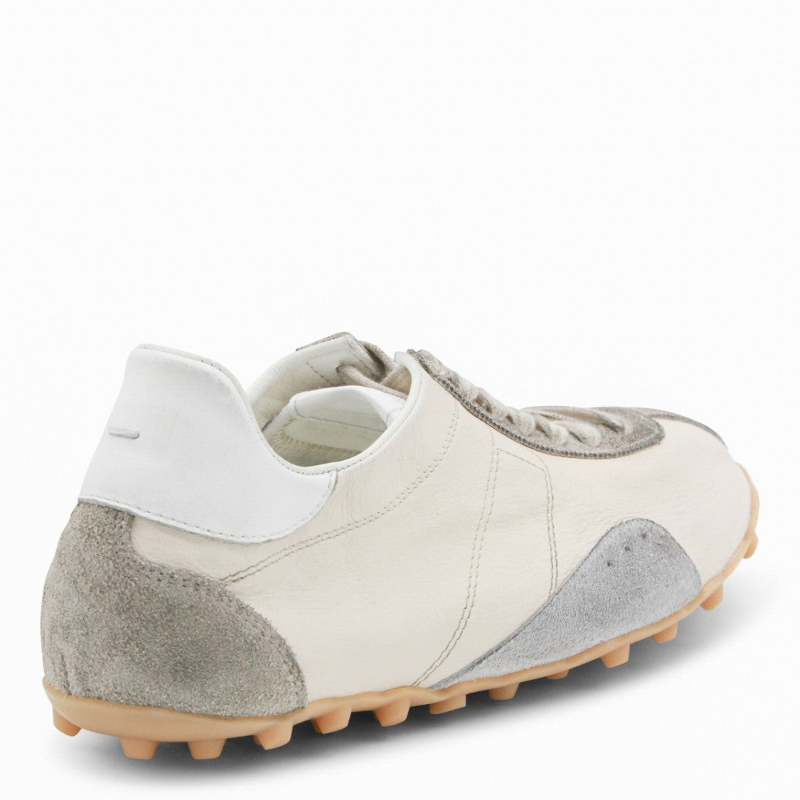 Maison Margiela Low-Profile Beige Sneakers With Suede Overlays