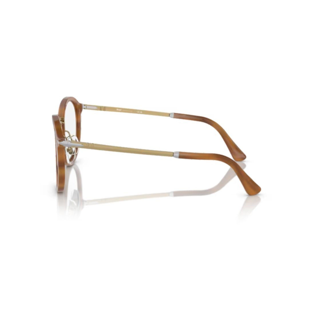 Persol 3309V Vista Round Acetate Eyeglasses With Gold-Tone Accents