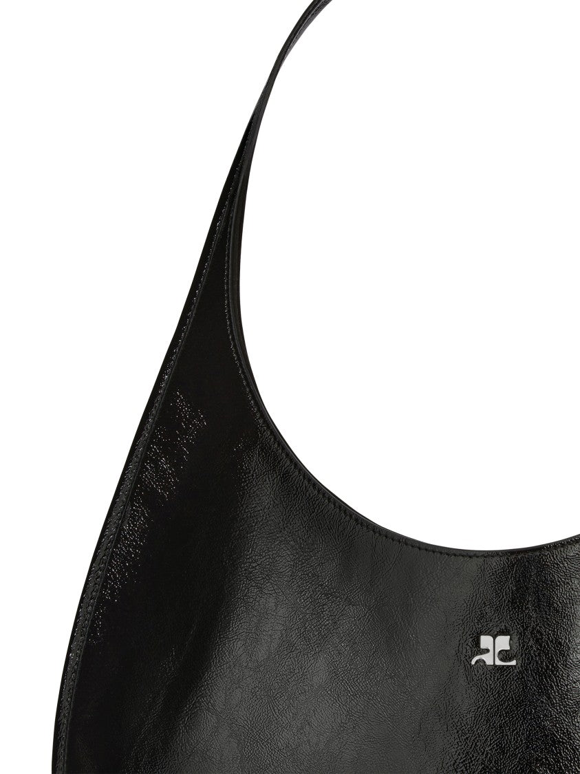 Courrèges Crescent-Shaped Flat Tote Bag With Glossy Finish