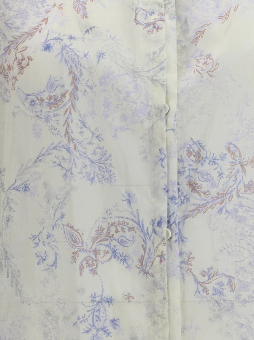 Forte Forte Floral Print Shirt With Classic Collarless Design