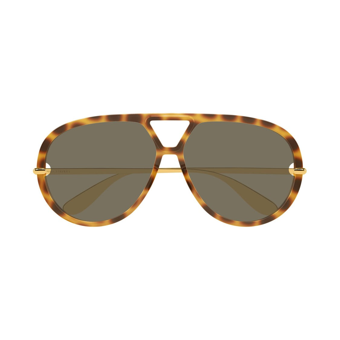 Bottega Veneta Bold Aviator Sunglasses With Tortoiseshell Pattern And Cut-Out Bridge