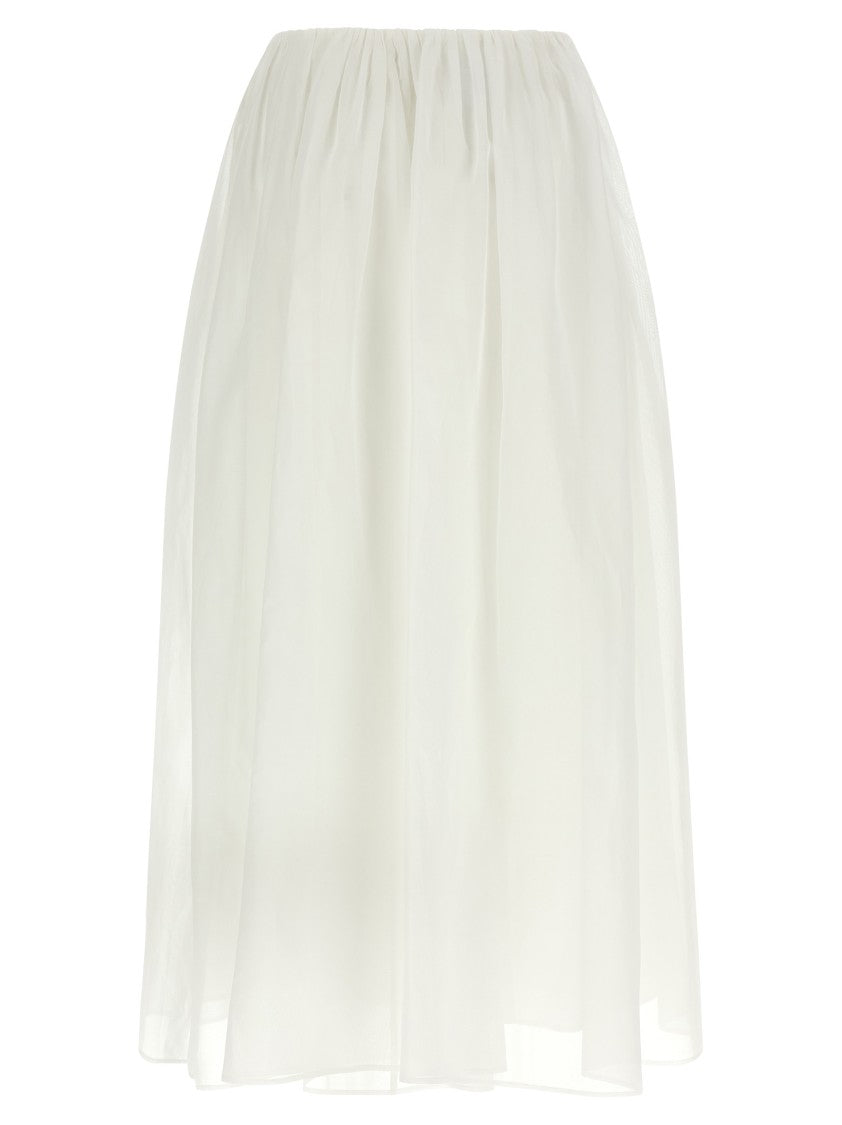 Brunello Cucinelli Multi-Layer Cotton Maxi Skirt With Elastic Waist