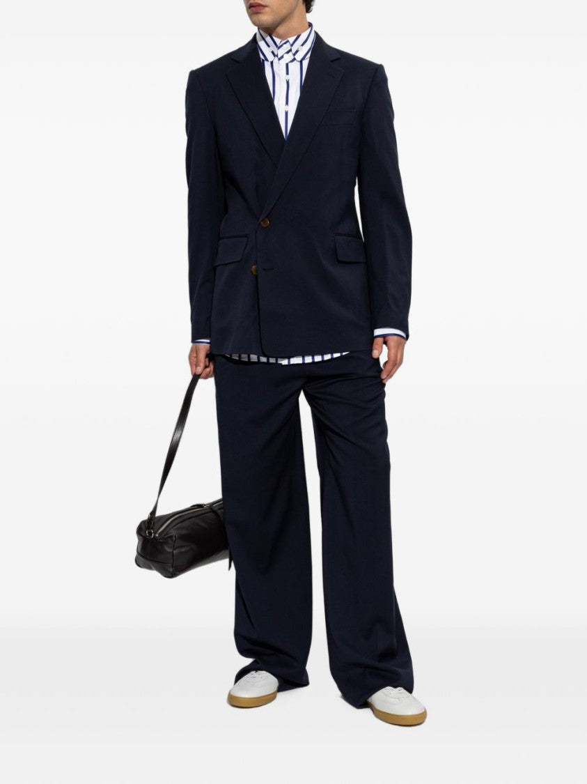 Vivienne Westwood Vertical Navy Stripe Button-Down Shirt