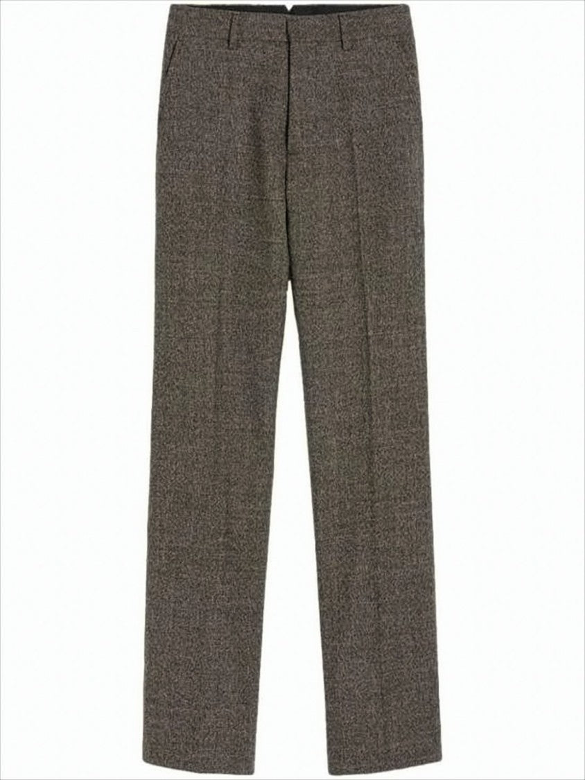 Ami Straight-Leg Textured Wool-Cotton Suit Pants