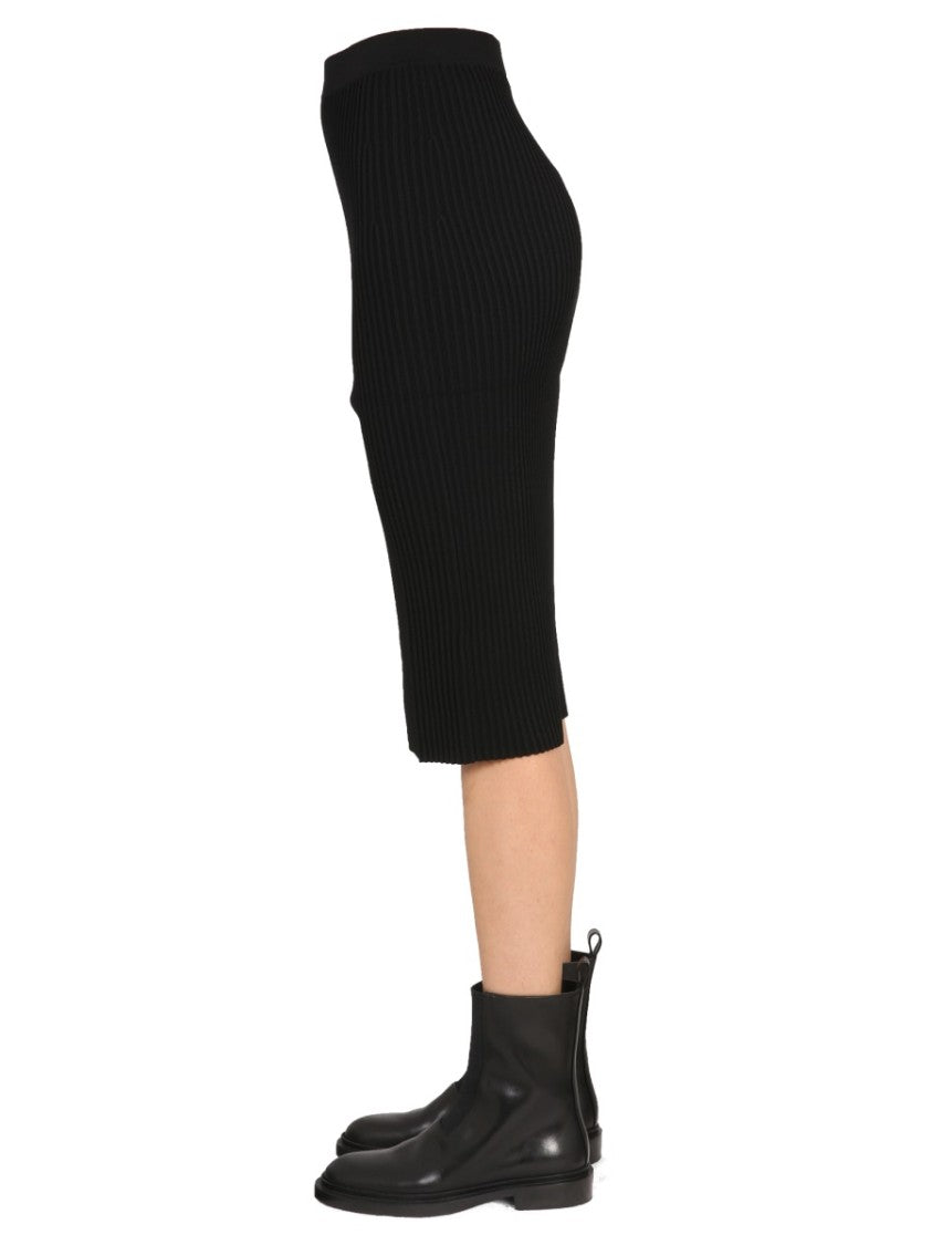 Helmut Lang Asymmetrical One-Shoulder Black Midi Dress