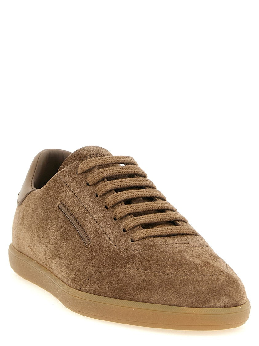 Zegna Suede Sneakers With Structured Silhouette