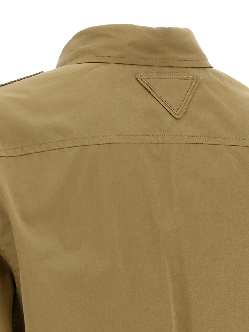 Prada Structured Cotton Poplin Shirt With Flap Pockets