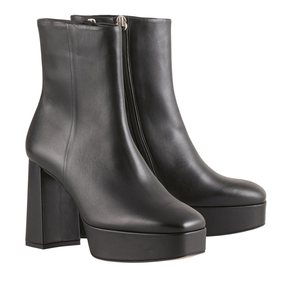 Högl Black Nora Minimalist Platform Leather Ankle Boots