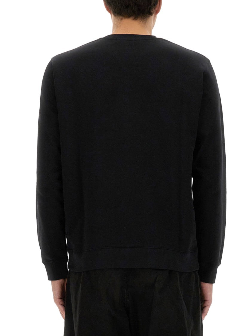 Msgm Black Graphic Logo Cotton Sweatshirt