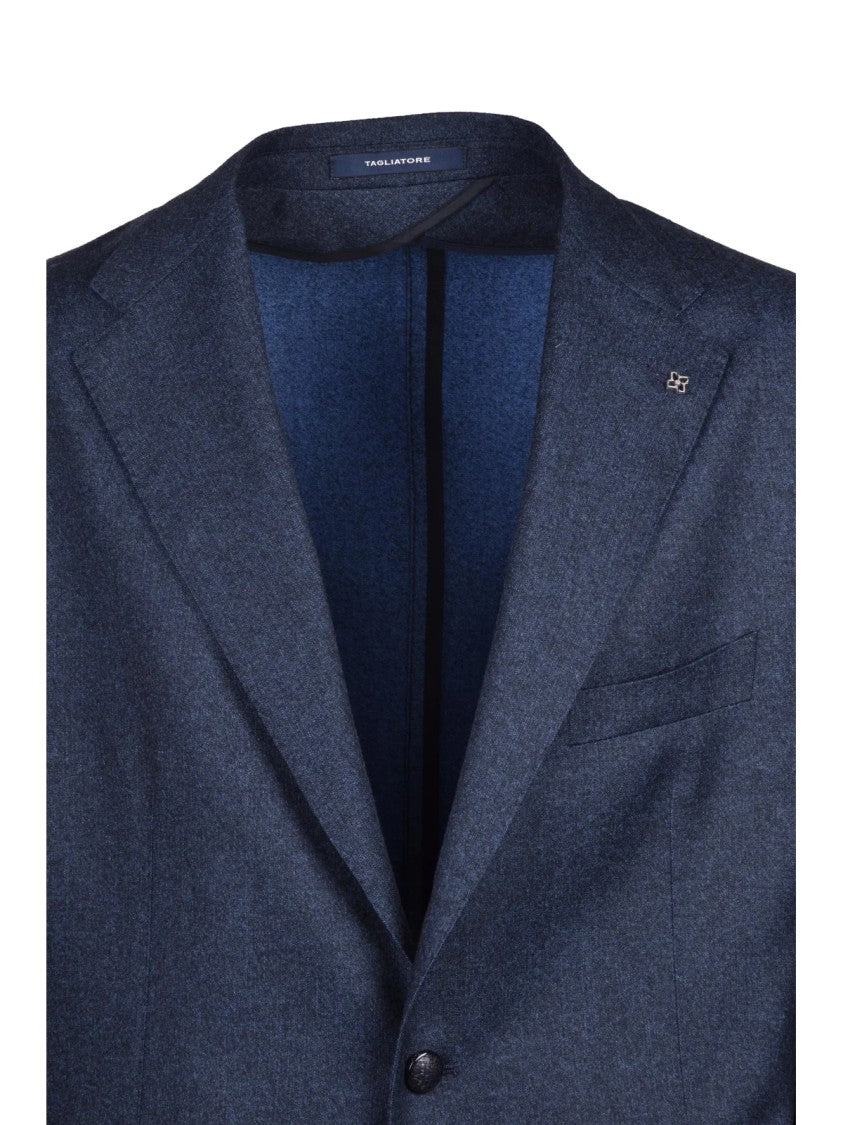 Tagliatore Midnight Blue Rounded Virgin Wool Jacket