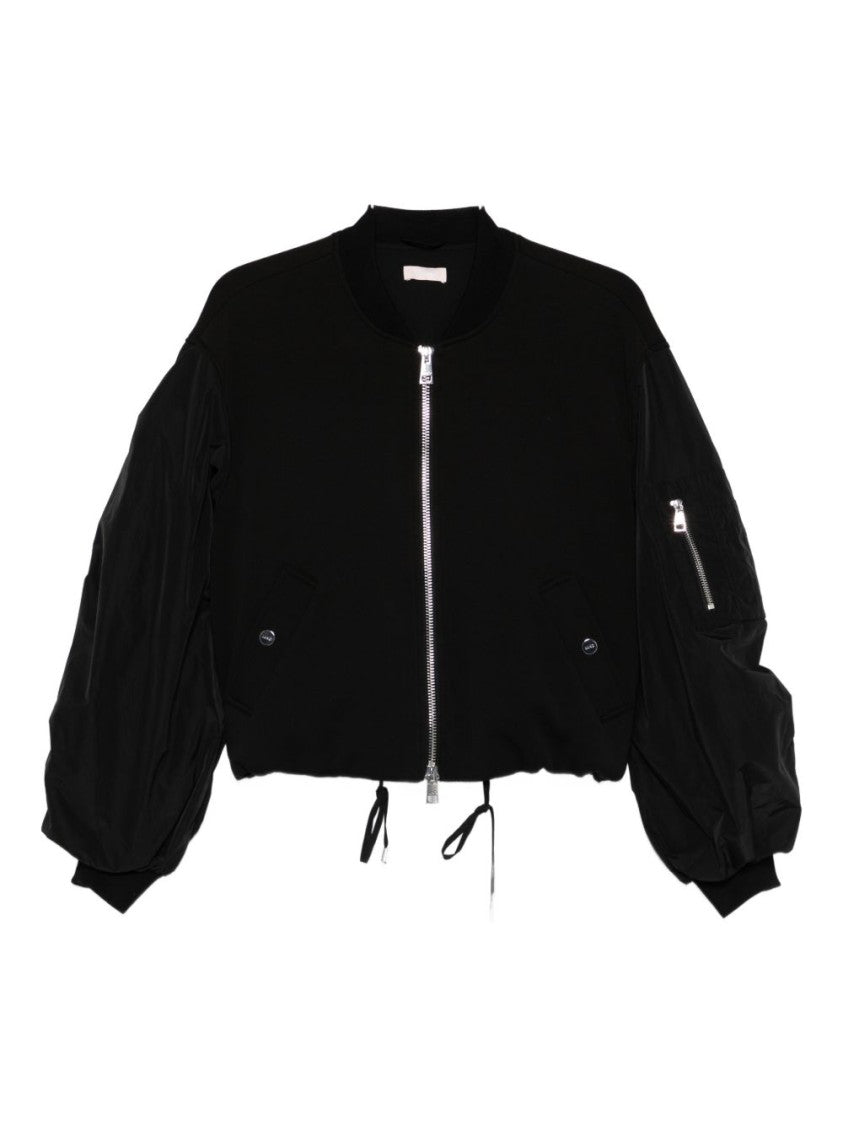 Liu Jo Cropped Bomber Jacket With Ruched Sleeves