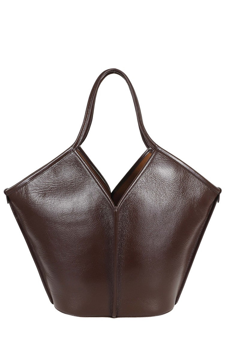 Hereu Dark Brown Calella Distressed Removable Clutch Leather Tote Bag