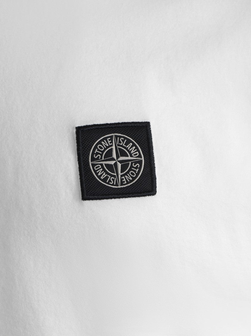 Stone Island Relaxed-Fit White Cotton T-Shirt