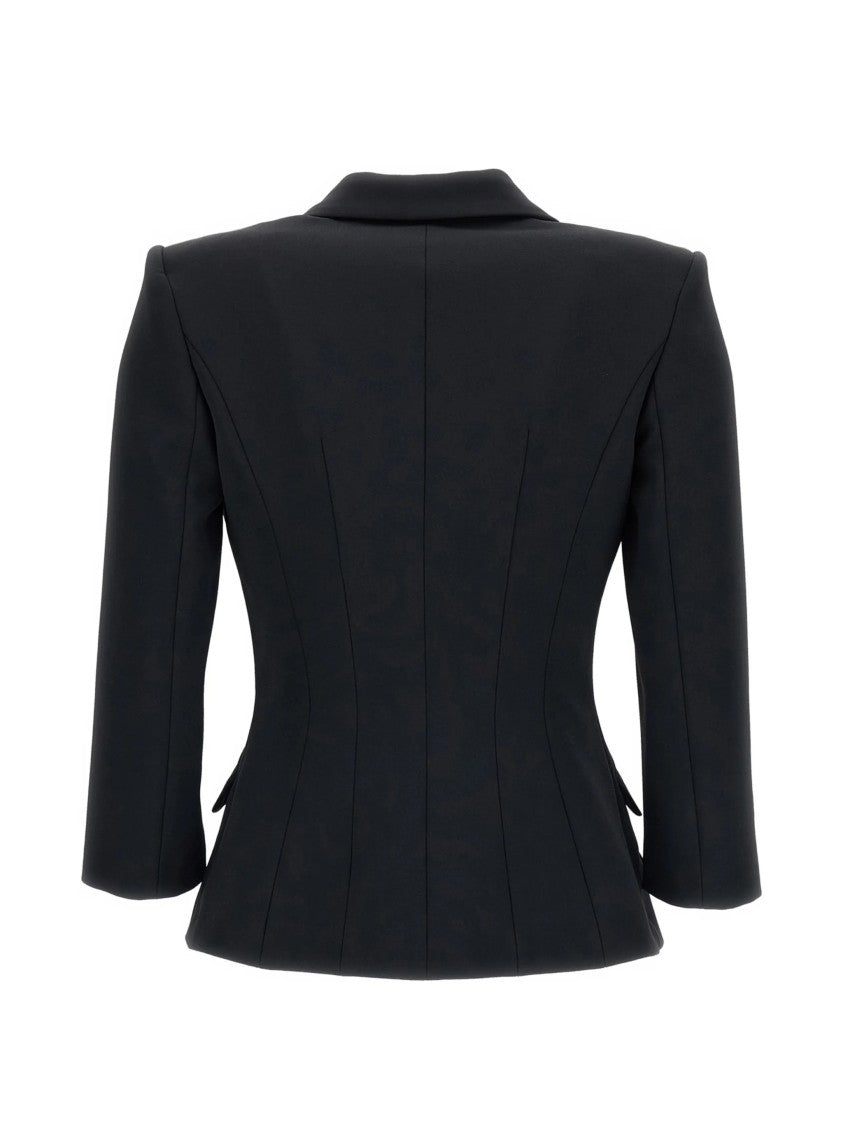Elisabetta Franchi Tailored Black Blazer With Double-Breasted Front