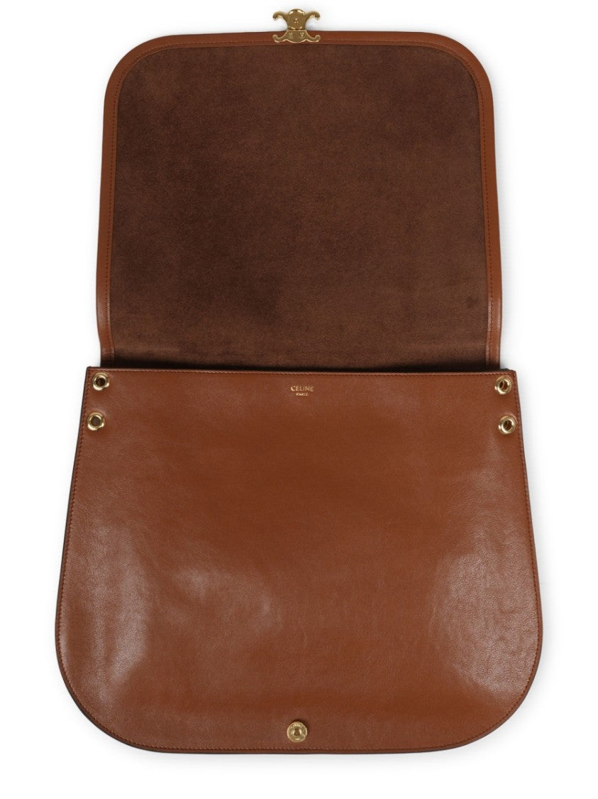 Celine Structured Shoulder Bag In Smooth Lamb Leather
