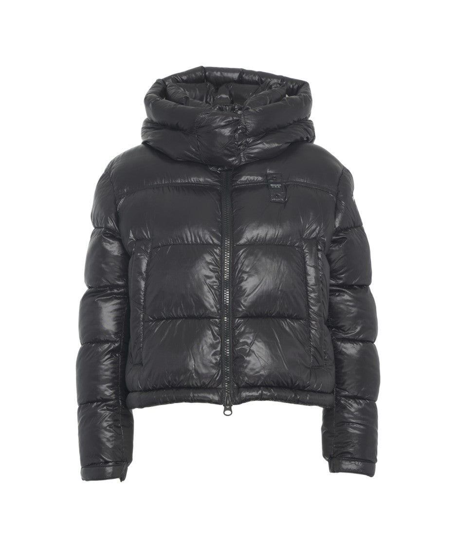 Blauer Quilted Down Jacket With Integrated Hood And Padded Texture