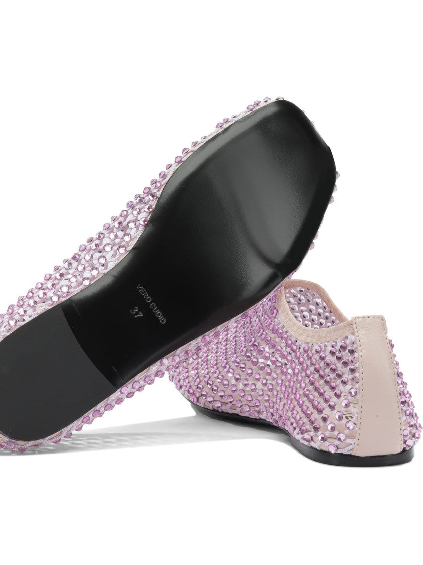Strategia Delicate Mesh Ballerinas With Shiny Embellishments