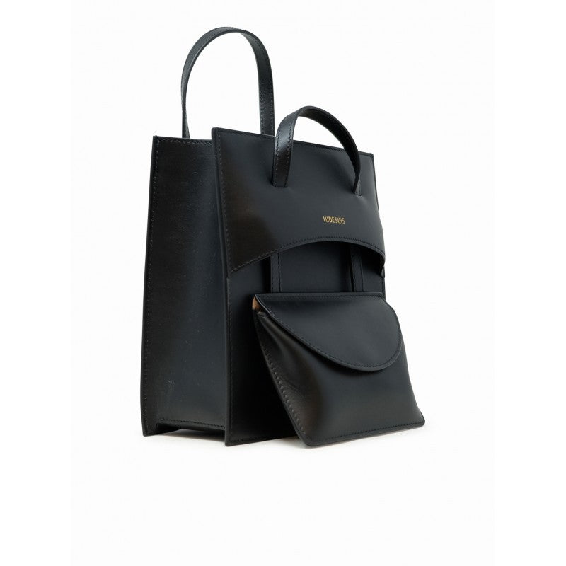 Hidesins Fl2515 Flap Mini Black Leather Handbag