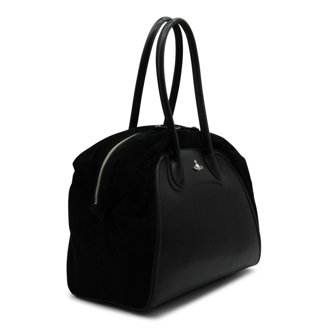 Vivienne Westwood Structured Top Handle Bag With Suede Inserts