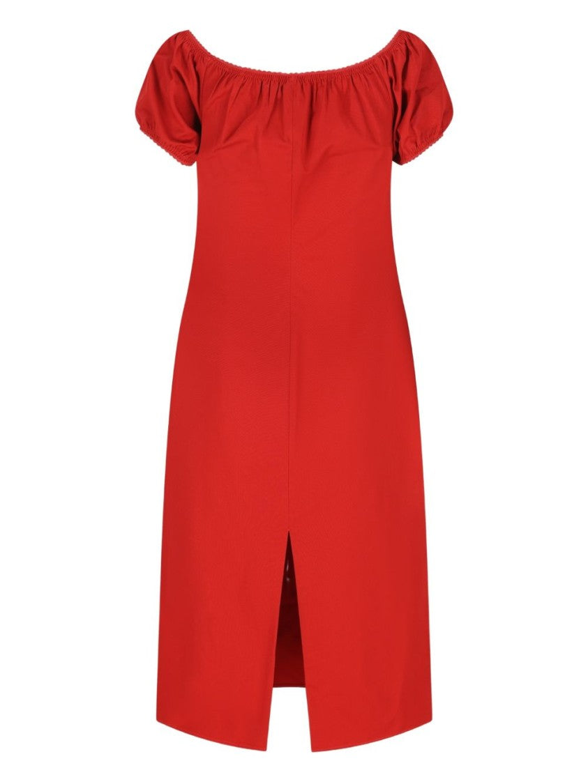 Miu Miu Flared Poplin Fitted Bodice Dress
