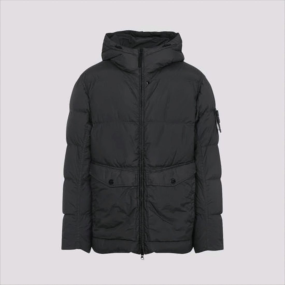 Stone Island Quilted Padded Jacket With Front Zipper And Hood