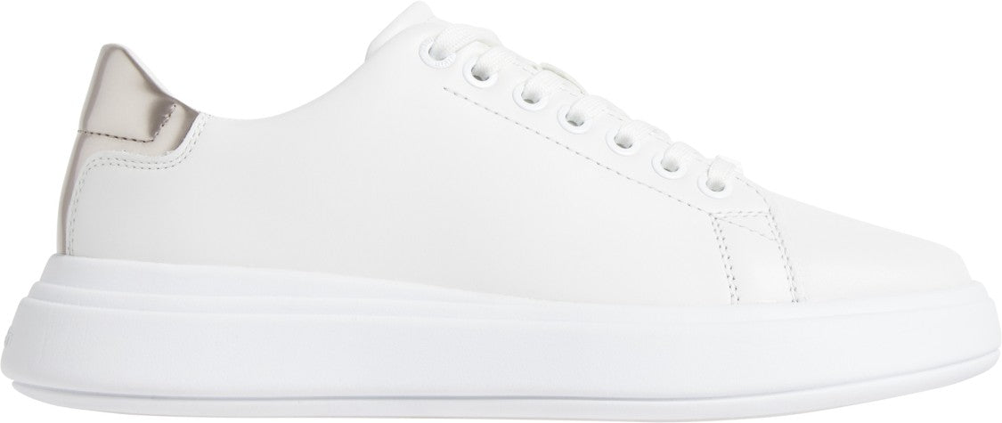 Calvin Klein White Leather Shoes With Metallic Accents