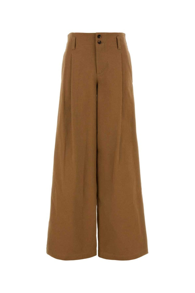 Chloé Brown Cotton Wide-Leg Pant