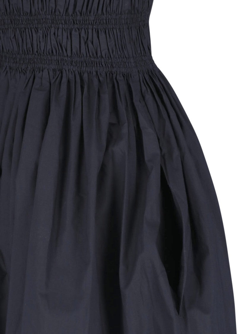 Matteau Black Fitted Ruched Bodice Mini Dress