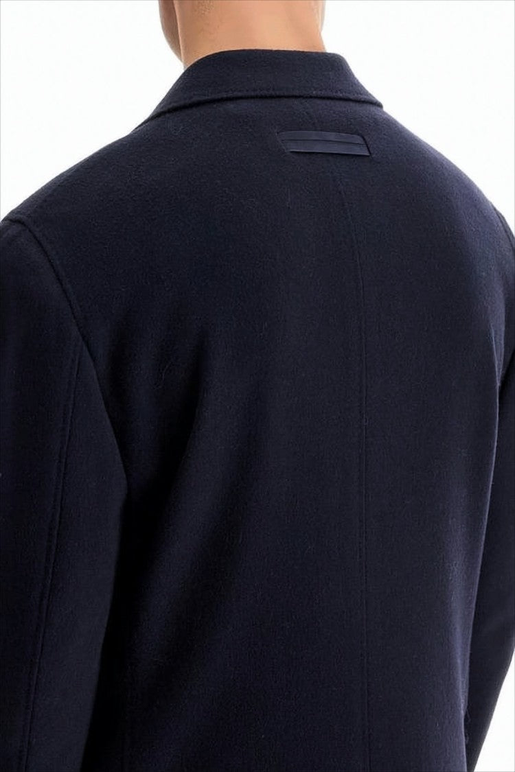 Ermenegildo Zegna Double-Breasted Wool Blend Coat With Classic Notch Lapel