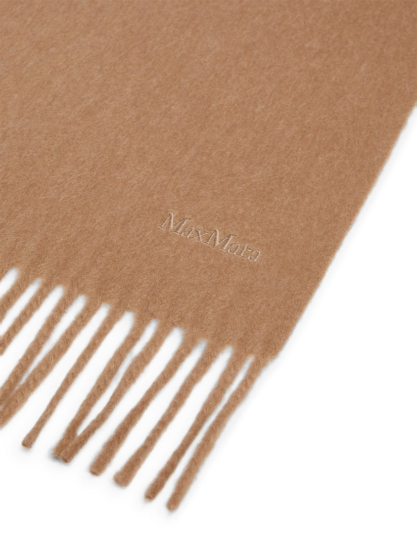 Max Mara Soft Camel Scarf With Fringed Ends