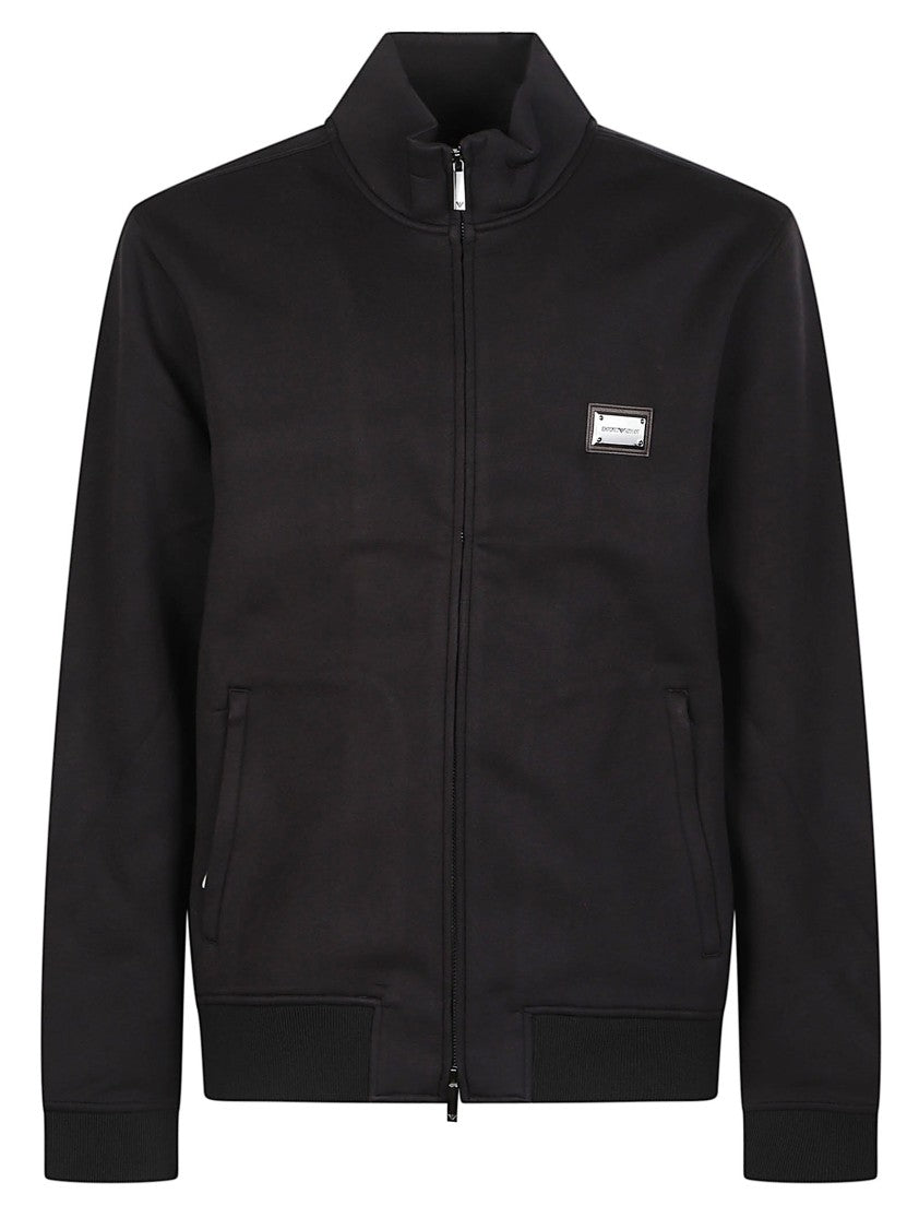 Emporio Armani Logo Plaque High-Collar Full-Zip Modal Sweatshirt