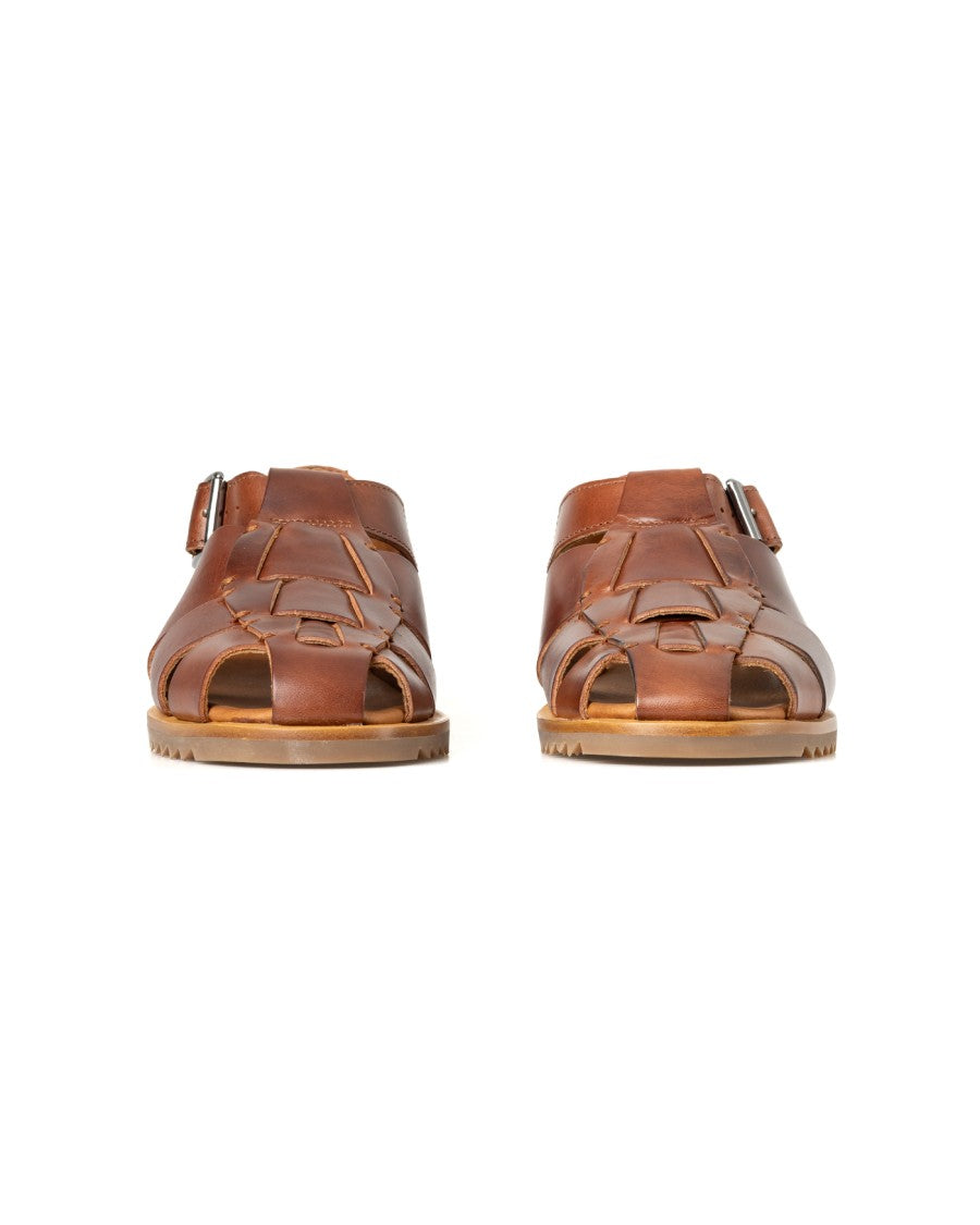 Paraboot Brown Open-Toe Sandals With Adjustable Buckle