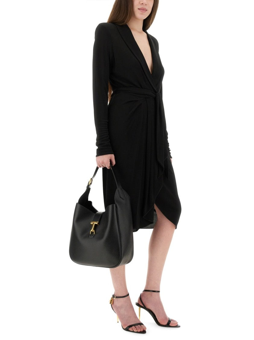 Tom Ford Wrap Dress With Deep V-Neckline