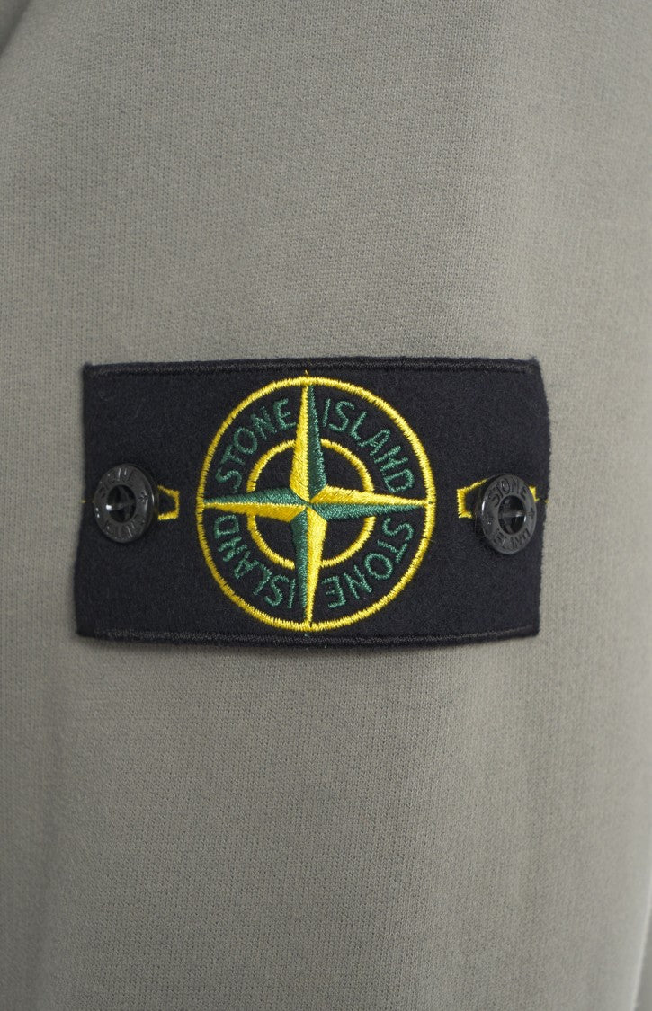 Stone Island Zip-Up Hoodie With Embroidered Logo Patch