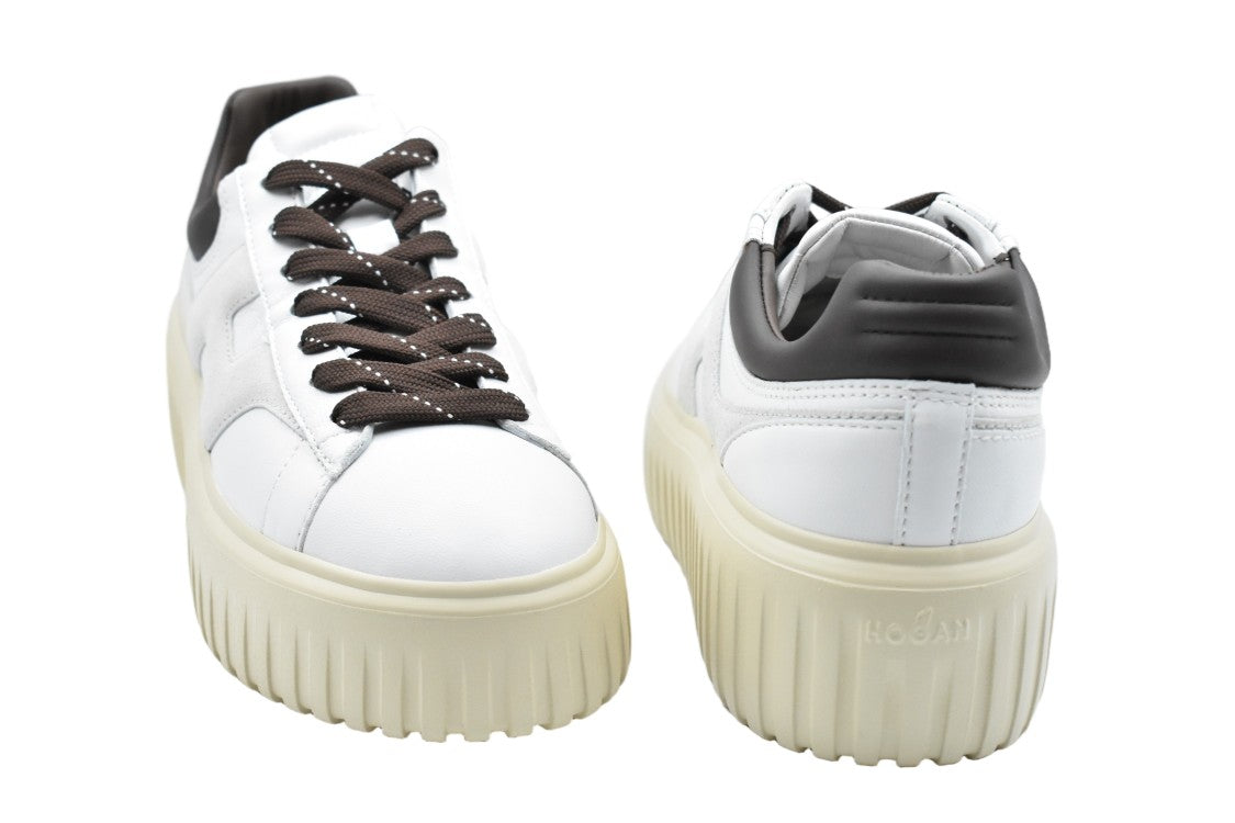 Hogan White Leather Suede Memory Foam Sneakers
