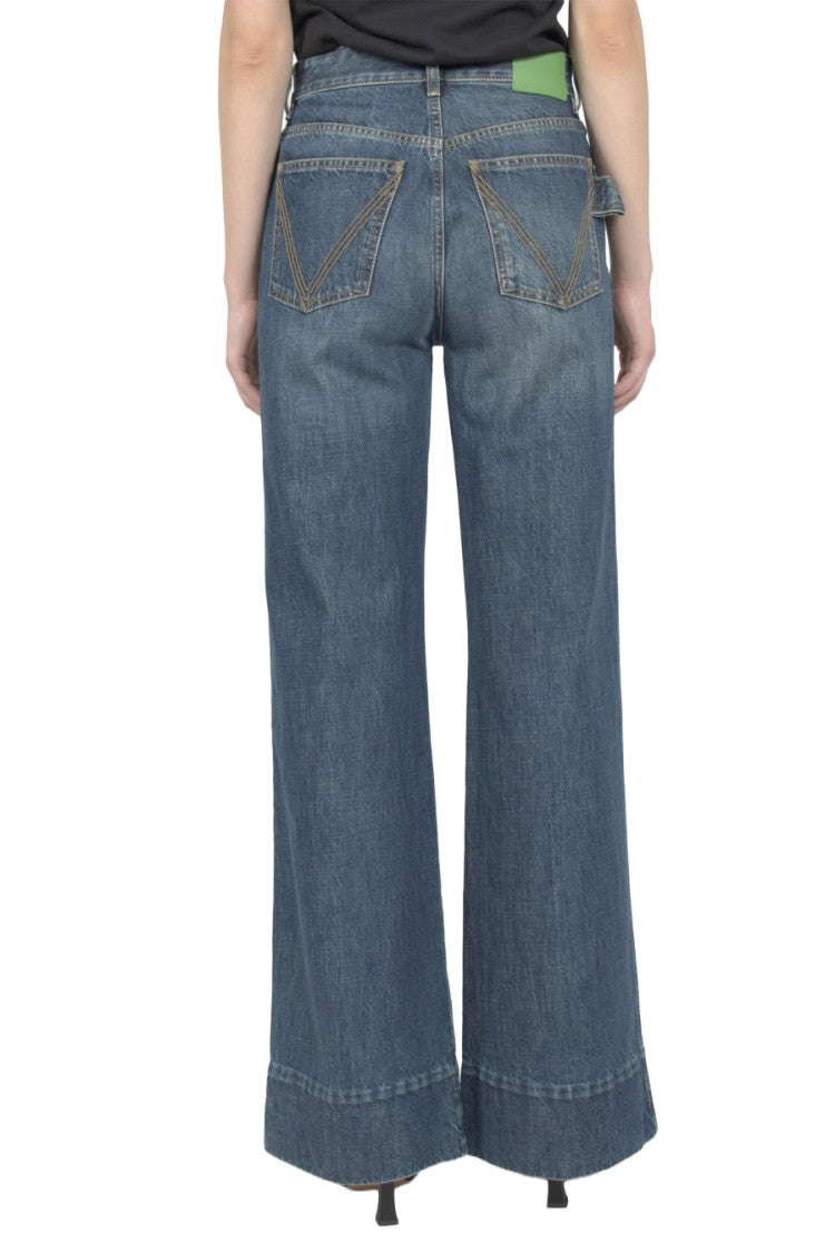 Bottega Veneta Blue Cotton-Polyester Blend Wide-Leg Jeans