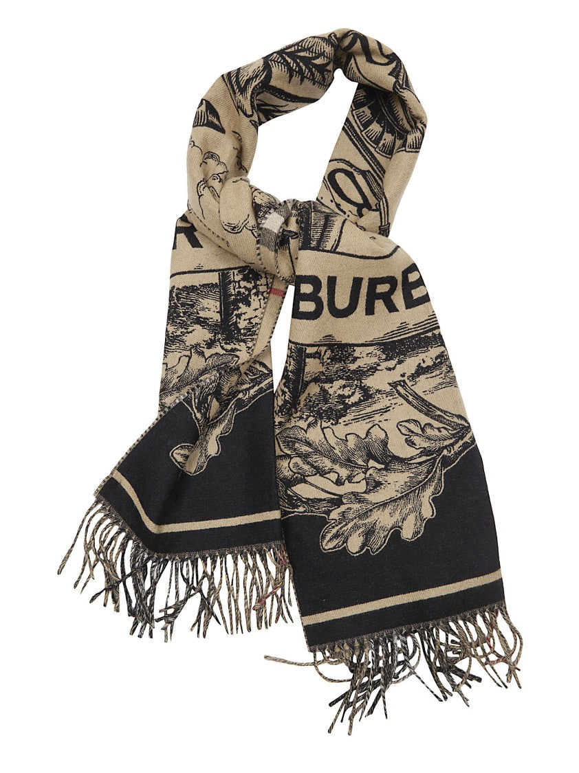 Burberry Botanical Print Cashmere Scarf