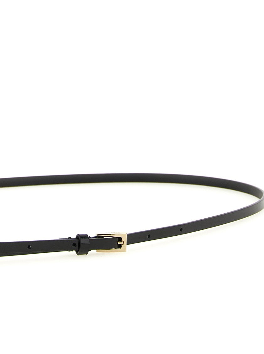 Tom Ford Glossy Black Patent Leather Belt With Gold-Tone Metal Buckle