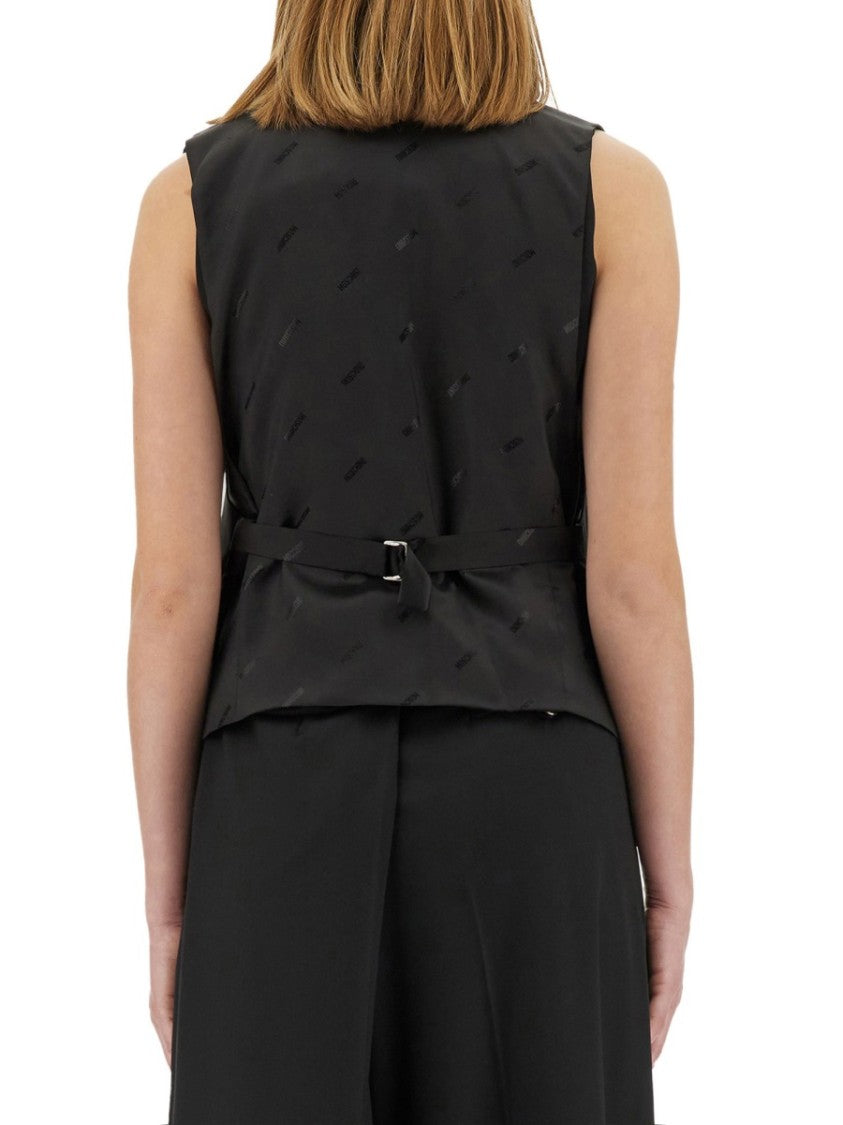 Moschino Black Virgin Wool Vest