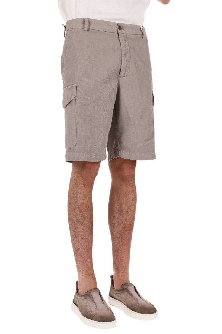 Myths Diagonal Cotton Denim Shorts