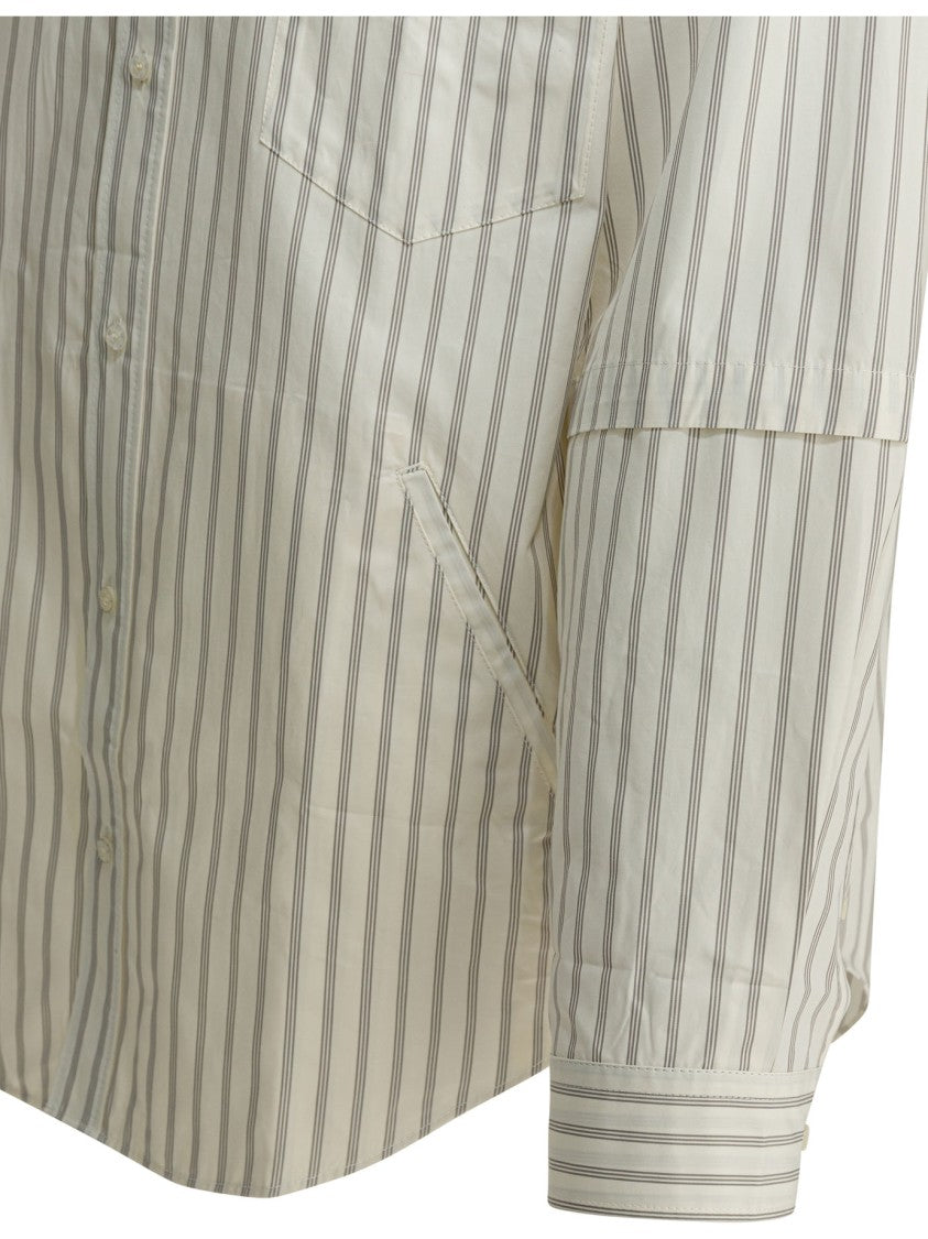 Acne Studios Boxy Oversized Striped Shirt With Classic Collar