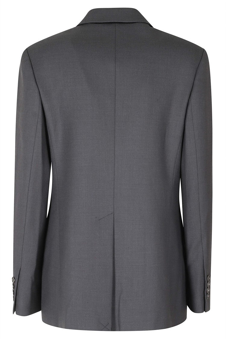 Michael Michael Kors Charcoal Double-Breasted Wool Flannel Blazer