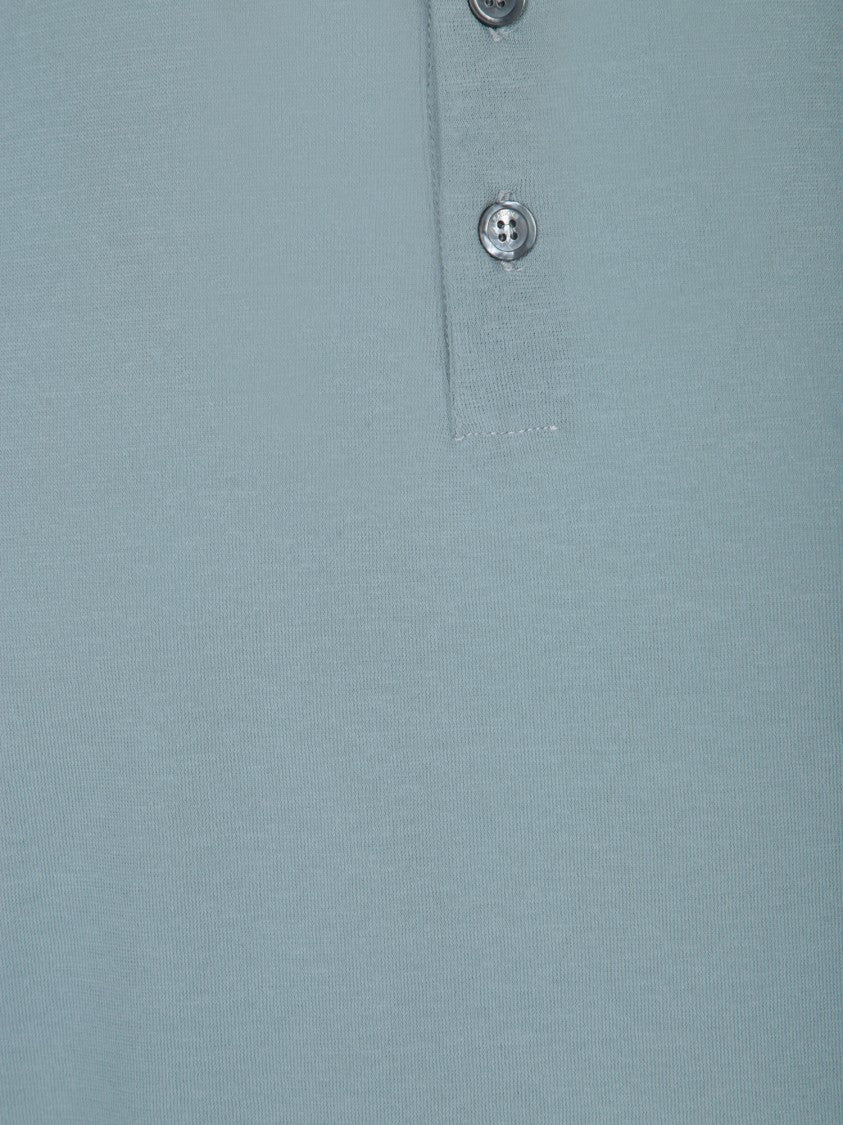 Zanone Sky Blue Crepe Polo Shirt